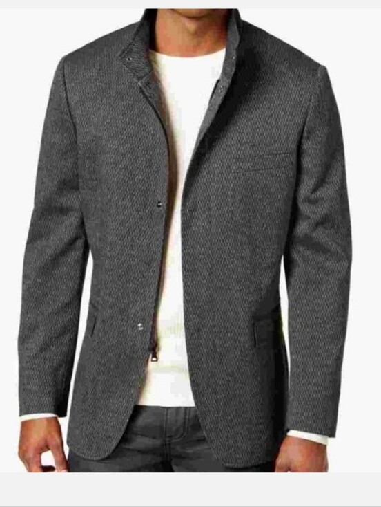Alfani Other - NWT Alfani $139.50 Gray Textured Sport Coat Jacket Large Modern Stretch Blazer